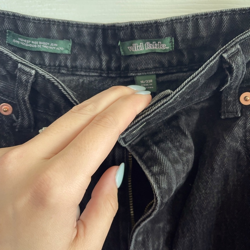Trendy Wild Fable Extra High Waisted Baggy Black Jeans